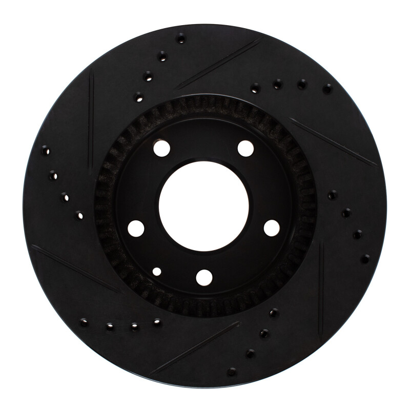 Mazda MPV Brake Rotor (1) - Front Right - R1 Concepts - Drilled & Slotted - Black - `95-`06